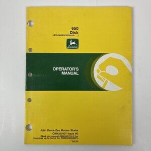 John Deere 650 Disk Operator's Manual OMN200407 Issue H3